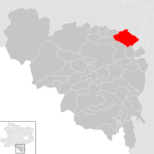 Lage der Gemeinde St. Egyden am Steinfeld im Bezirk Neunkirchen (anklickbare Karte)