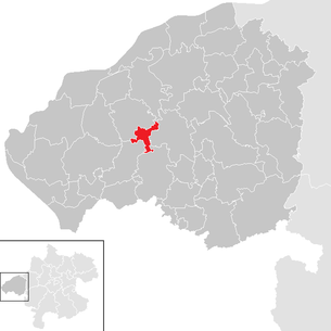 Lage der Gemeinde Sankt Georgen am Fillmannsbach im Bezirk Braunau am Inn (anklickbare Karte)