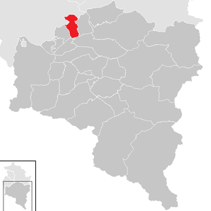 Lage der Gemeinde Sankt Gerold im Bezirk Bludenz (anklickbare Karte)