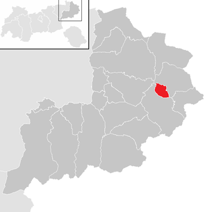 Lage der Gemeinde St. Jakob in Haus im Bezirk Kitzbühel (anklickbare Karte)