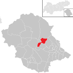Lage der Gemeinde St. Johann im Walde im Bezirk Lienz (anklickbare Karte)