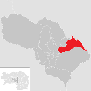Lage der Gemeinde Sankt Lorenzen bei Knittelfeld im Bezirk Knittelfeld (anklickbare Karte)