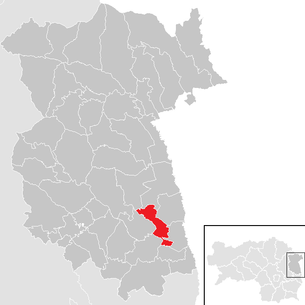 Lage der Gemeinde Sankt Magdalena am Lemberg im Bezirk Feldbach (anklickbare Karte)