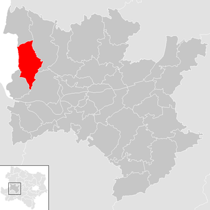 Lage der Gemeinde Sankt Oswald (Niederösterreich) im Bezirk Melk (anklickbare Karte)
