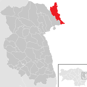 Lage der Gemeinde Schäffern im Bezirk Feldbach (anklickbare Karte)