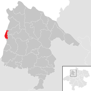 Lage der Gemeinde Schärding im Bezirk Schärding (anklickbare Karte)
