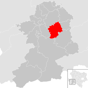 Lage der Gemeinde Scheibbs im Bezirk Scheibbs (anklickbare Karte)