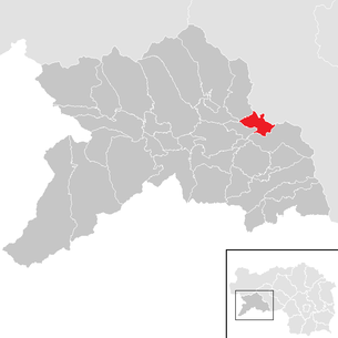Lage der Gemeinde Scheifling im Bezirk Murau (anklickbare Karte)