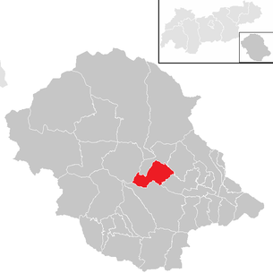 Lage der Gemeinde Schlaiten im Bezirk Lienz (anklickbare Karte)