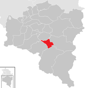 Lage der Gemeinde Schruns im Bezirk Bludenz (anklickbare Karte)