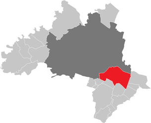 Lage der Gemeinde Schwechat im Bezirk Wien-Umgebung (anklickbare Karte)