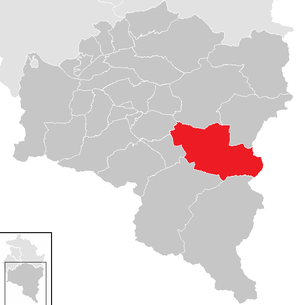 Lage der Gemeinde Silbertal im Bezirk Bludenz (anklickbare Karte)