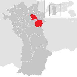 Lage der Gemeinde Silz (Tirol) im Bezirk Imst (anklickbare Karte)