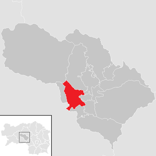 Lage der Gemeinde Spielberg bei Knittelfeld im Bezirk Knittelfeld (anklickbare Karte)