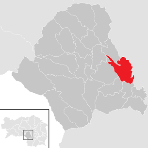 Lage der Gemeinde Stallhofen im Bezirk Voitsberg (anklickbare Karte)
