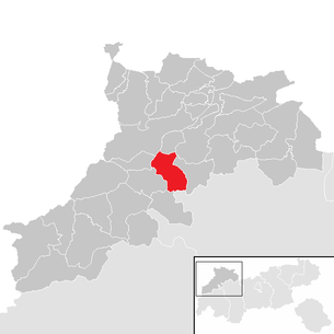 Lage der Gemeinde Stanzach im Bezirk Reutte (anklickbare Karte)