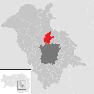Lage der Gemeinde Stattegg im Bezirk Graz-Umgebung (anklickbare Karte)
