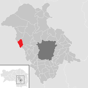 Lage der Gemeinde Stiwoll im Bezirk Graz-Umgebung (anklickbare Karte)