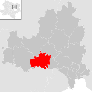 Lage der Gemeinde Stockerau im Bezirk Korneuburg (anklickbare Karte)