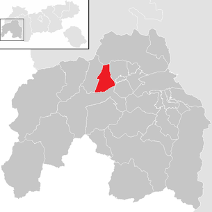Lage der Gemeinde Strengen im Bezirk Landeck (anklickbare Karte)