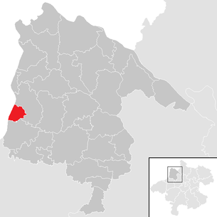 Lage der Gemeinde Suben im Bezirk Schärding (anklickbare Karte)