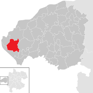 Lage der Gemeinde Tarsdorf im Bezirk Braunau am Inn (anklickbare Karte)