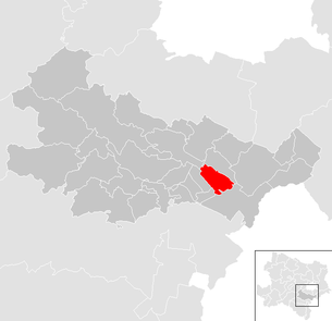 Lage der Gemeinde Tattendorf im Bezirk Baden (anklickbare Karte)