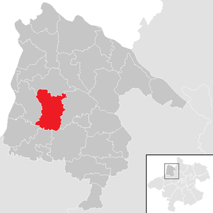 Lage der Gemeinde Taufkirchen an der Pram im Bezirk Schärding (anklickbare Karte)