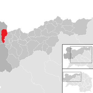 Lage der Gemeinde Tauplitz im Bezirk Liezen (anklickbare Karte)