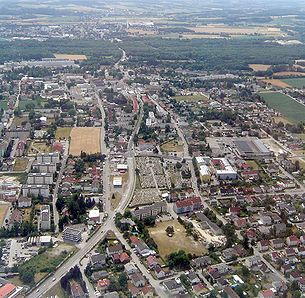 Luftbild des Stadtzentrums