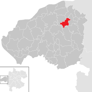 Lage der Gemeinde Treubach im Bezirk Braunau am Inn (anklickbare Karte)
