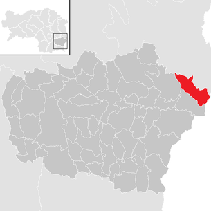Lage der Gemeinde Unterlamm im Bezirk Feldbach (anklickbare Karte)