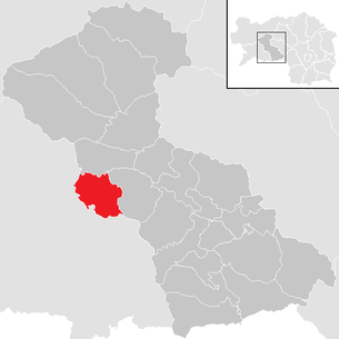 Lage der Gemeinde Unzmarkt-Frauenburg im Bezirk Judenburg (anklickbare Karte)