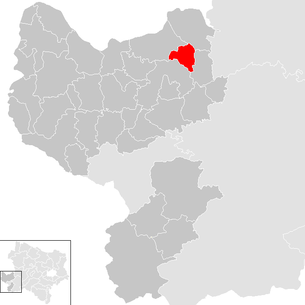 Lage der Gemeinde Viehdorf im Bezirk Amstetten (anklickbare Karte)