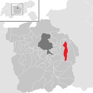 Lage der Gemeinde Volders im Bezirk Innsbruck Land (anklickbare Karte)