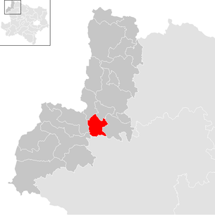 Lage der Gemeinde Waldenstein im Bezirk Gmünd (anklickbare Karte)