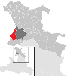 Lage der Gemeinde Wals-Siezenheim im Bezirk St. Johann im Pongau (anklickbare Karte)