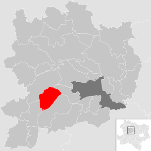 Lage der Gemeinde Weißenkirchen in der Wachau im Bezirk Krems-Land (anklickbare Karte)
