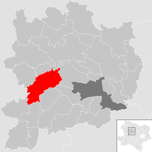 Lage der Gemeinde Weinzierl am Walde im Bezirk Krems-Land (anklickbare Karte)