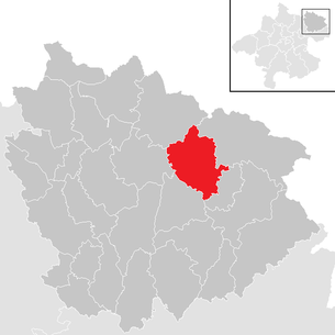 Lage der Gemeinde Weitersfelden im Bezirk Freistadt (anklickbare Karte)