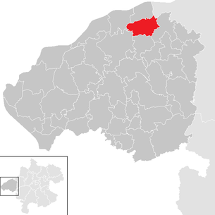 Lage der Gemeinde Weng im Innkreis im Bezirk Braunau am Inn (anklickbare Karte)