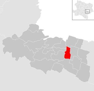 Lage der Gemeinde Wiener Neudorf im Bezirk Mödling (anklickbare Karte)