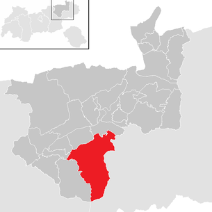 Lage der Gemeinde Wildschönau im Bezirk Kufstein (anklickbare Karte)