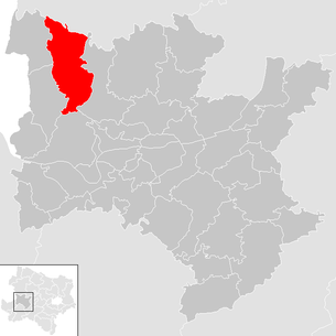 Lage der Gemeinde Yspertal im Bezirk Melk (anklickbare Karte)