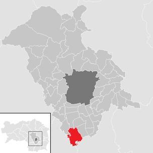 Lage der Gemeinde Zwaring-Pöls im Bezirk Graz-Umgebung (anklickbare Karte)