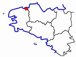 Lage des Kantons Lanmeur