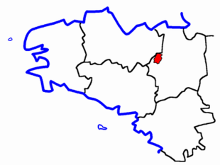 Lage des Kantons Montauban-de-Bretagne