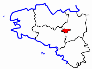 Lage des Kantons Plélan-le-Grand