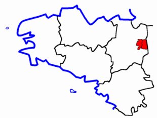 Lage des Kantons Vitré-Est
