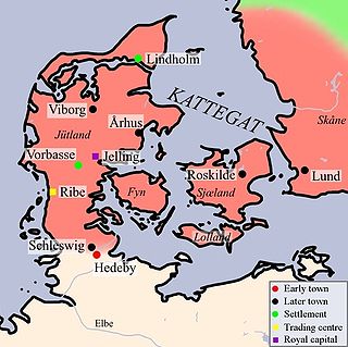 Lage von Haithabu (Hedeby) an der Südgrenze des wikingerzeitlichen Dänemark